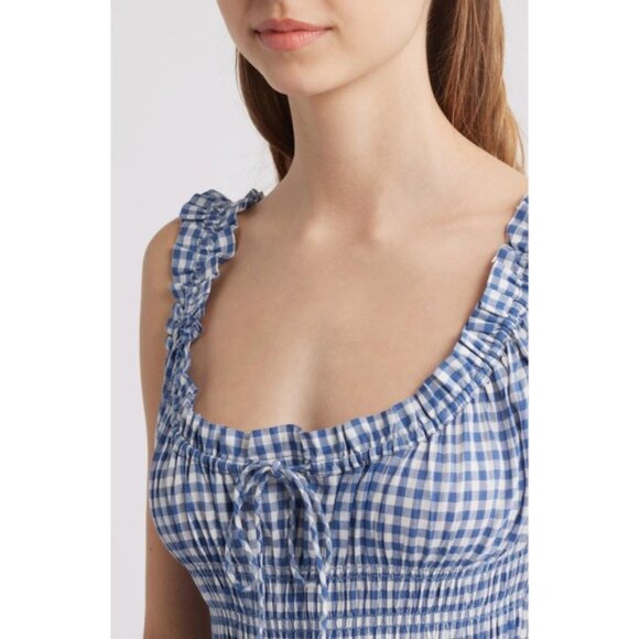 Doen Emmaretta Dress in Blue Gingham Size Medium NWT - Picture 8 of 15